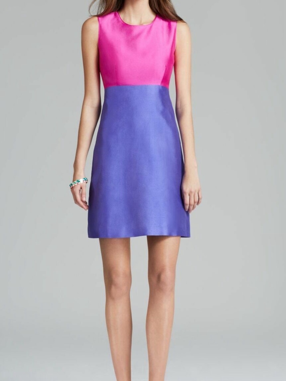 KATE SPADE NY Blakely SILK Colorblock Sleeveless Shift Dress Pink Purple Size 2